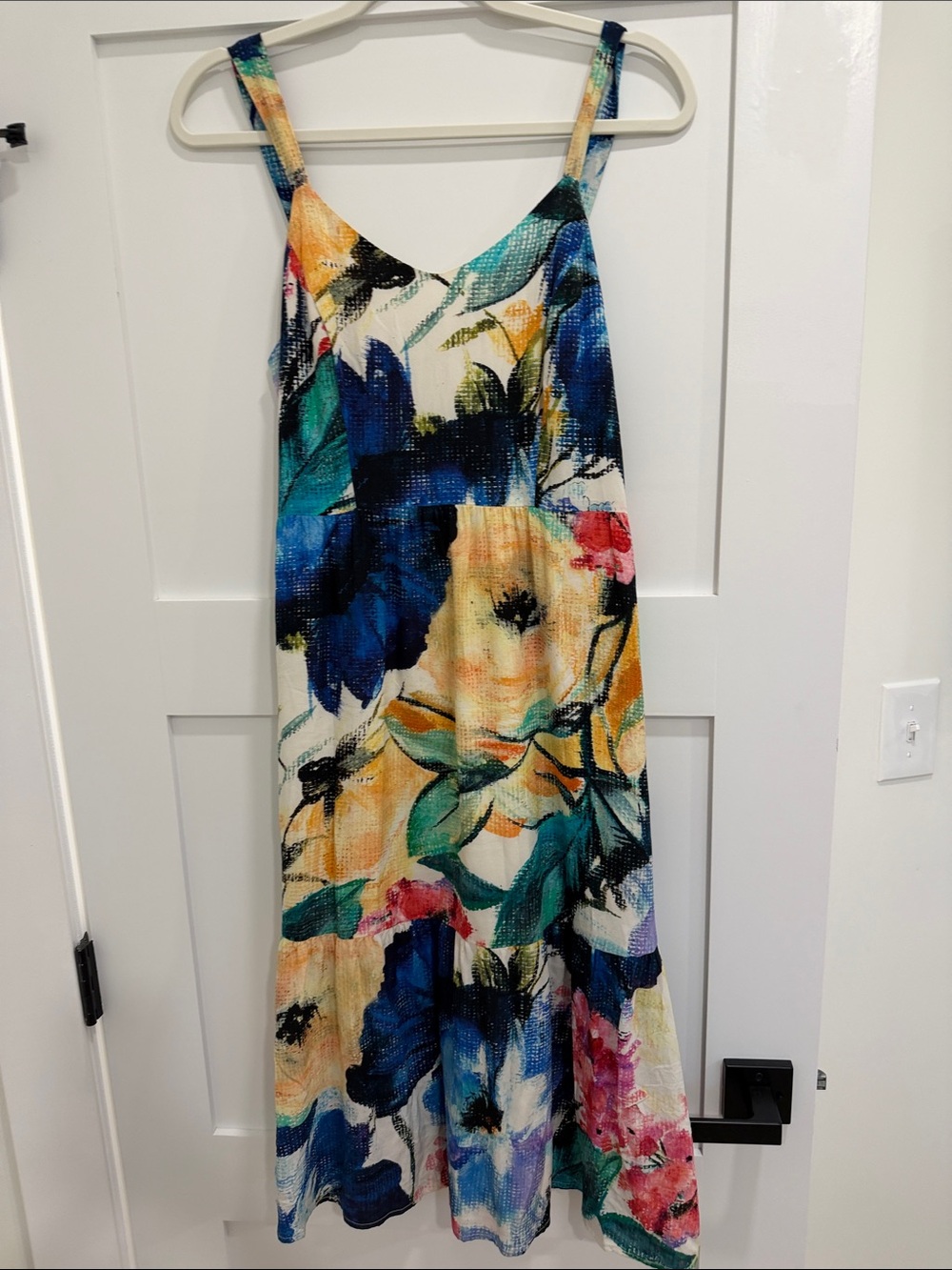 Amour Vert Floral Maxi Dress in Blue, Teal, Yellow, Pink